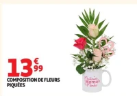 Composition de fleurs piquées