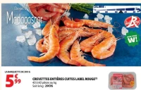 Crevettes entières cuites Label Rouge