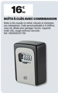 BOÎTE À CLÉS AVEC COMBINAISON