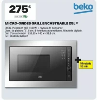 MICRO-ONDES GRILL ENCASTRABLE 25L