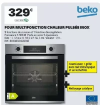 FOUR MULTIFONCTION CHALEUR PULSÉE INOX