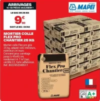 Mortier colle Flex Pro Chantier 25 kg MAPEI