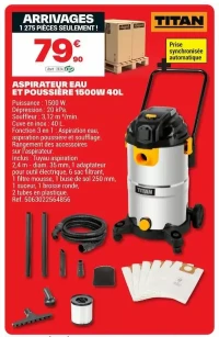 ASPIRATEUR EAU ET POUSSIÈRE 1500W 40L