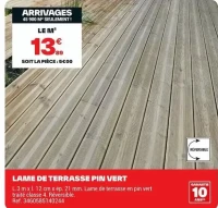 LAME DE TERRASSE PIN VERT