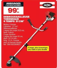 DEBROUSSAILLEUSE THERMIQUE 4 TEMPS 31 CM³ RACING