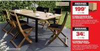 Table Acacia Alu Extensible 8 places / Chaise Acacia Textilène "Fasia"