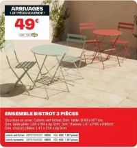 Ensemble Bistrot 3 pièces