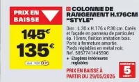 COLONNE DE RANGEMENT H.176CM "STYLE"