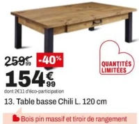 Table basse Chili L. 120 cm