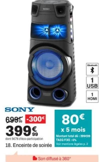 SONY 18. Enceinte de soirée
