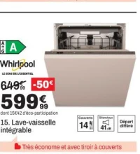 Whirlpool 15. Lave-vaisselle intégrable