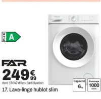 FAR 17. Lave-linge hublot slim