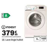 INDESIT 18. Lave-linge hublot