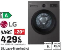 LG 19. Lave-linge hublot