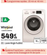 Whirlpool 22. Lave-linge hublot