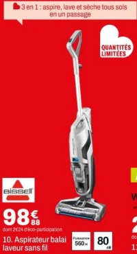 Bissell Aspirateur balai laveur sans fil
