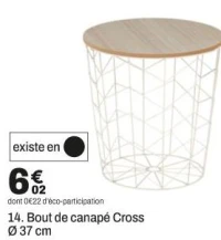 Bout de canapé Cross Ø 37 cm
