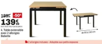 Table extensible Babette