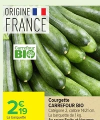 Courgette CARREFOUR BIO