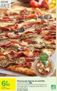 Pizza burrata légumes du soleil Bio