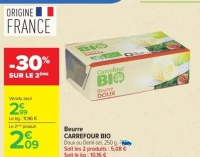 Beurre CARREFOUR BIO