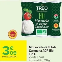 Mozzarella di Bufala Campana AOP Bio TREO