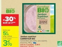 Jambon supérieur CARREFOUR BIO