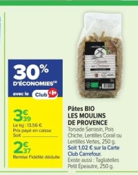 Pâtes BIO Les Moulins de Provence