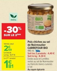 Pois chiches au sel de Noirmoutier CARREFOUR BIO