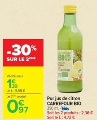 Pur jus de citron CARREFOUR BIO