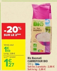 Riz Basmati CARREFOUR BIO
