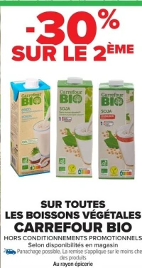 Boissons végétales Carrefour Bio