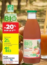 Pur jus CARREFOUR BIO Pomme