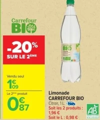 Limonade CARREFOUR BIO
