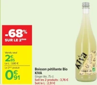 Boisson pétillante Bio KIVA Ginger Ale