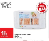 Bâtonnets saveur crabe SIMPL