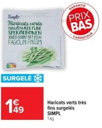 Haricots verts très fins surgelés SIMPL