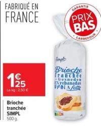Brioche tranchée SIMPL