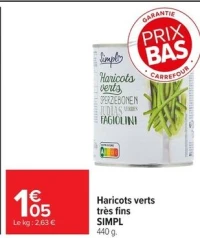 Haricots verts très fins SIMPL
