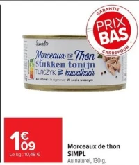 Morceaux de thon SIMPL Au naturel