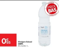 Vinaigre d'alcool SIMPL 8% d'acidité