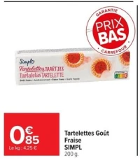 Tartelettes Goût Fraise SIMPL