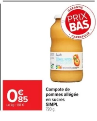 Compote de pommes allégée en sucres SIMPL
