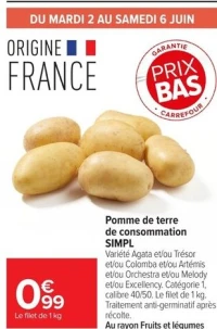 Pomme de terre de consommation SIMPL