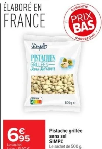 Pistache grillée sans sel SIMPL
