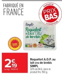 Roquefort A.O.P. au lait cru de brebis SIMPL