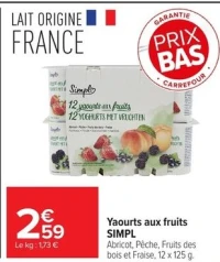 Yaourts aux fruits SIMPL