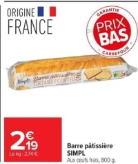 Barre pâtissière SIMPL