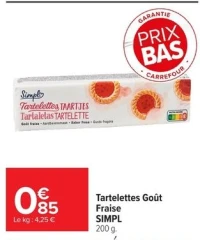 Tartelettes Goût Fraise SIMPL