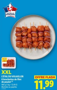 6 brochettes de filet de poulet